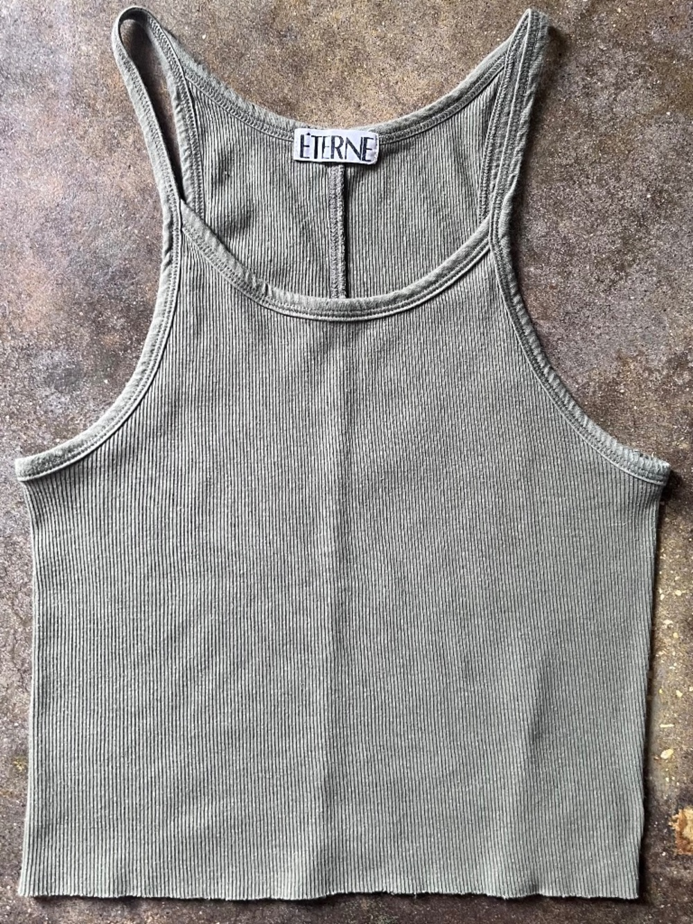 ÉTERNE Cropped Cotton Rib Tank